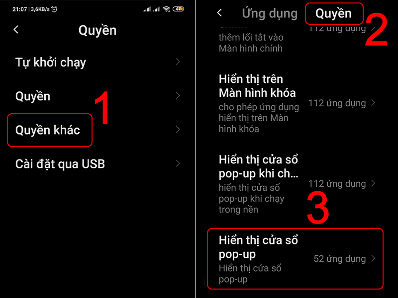 Chỉnh sửa quyền khác